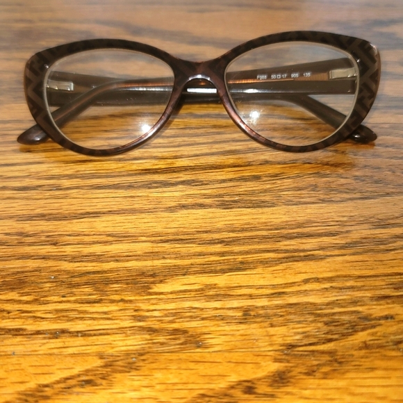 Fendi Brown Logo Print Optical Frames Glasses Eyeglasses With Case - Picture 1 of 16